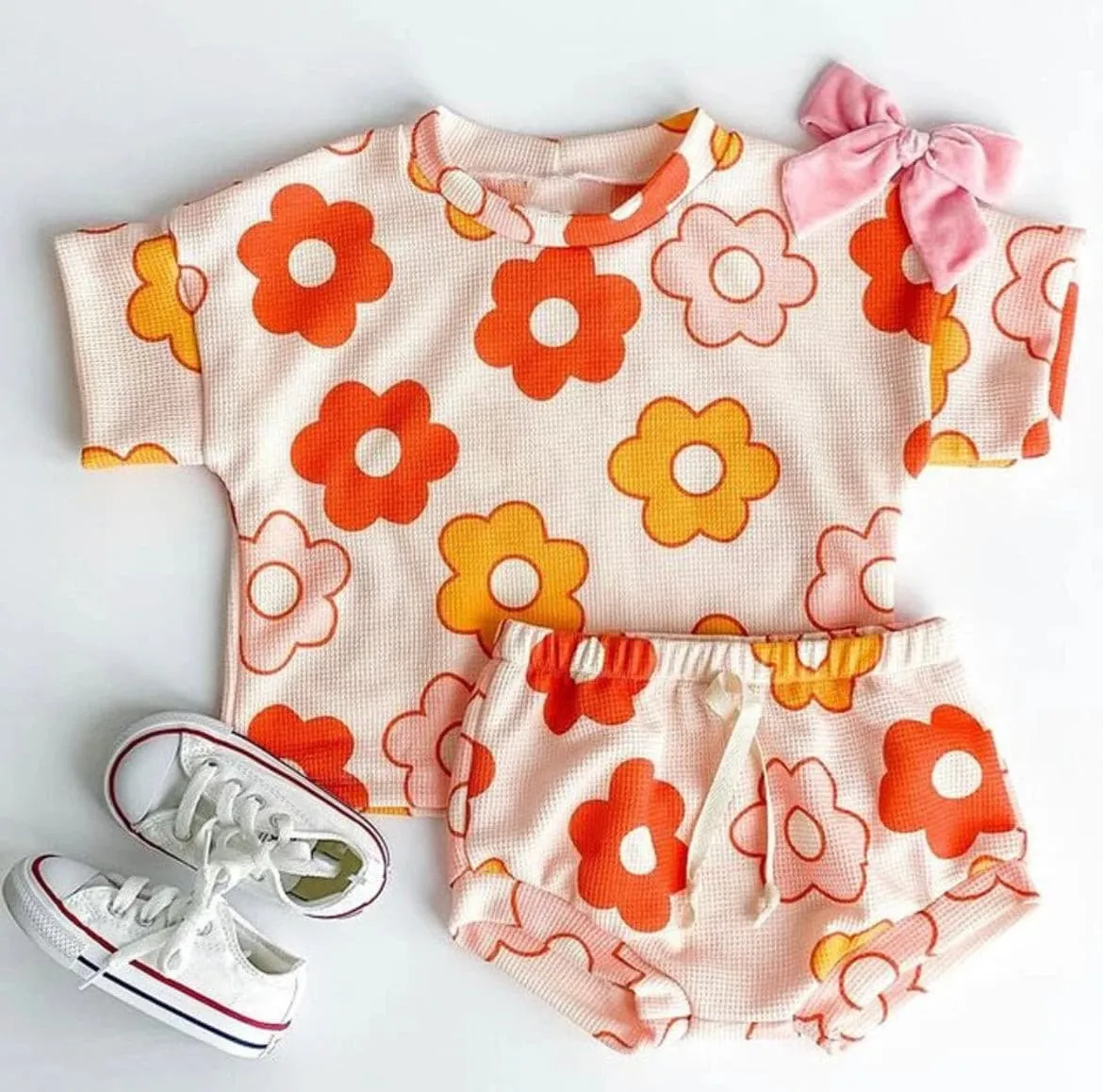 Retro Flower Baby - Bummies & Tee Summer Set