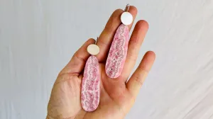 Rhodochrosite Earrings. Santo Domingo Pueblo. Kewa. 0383