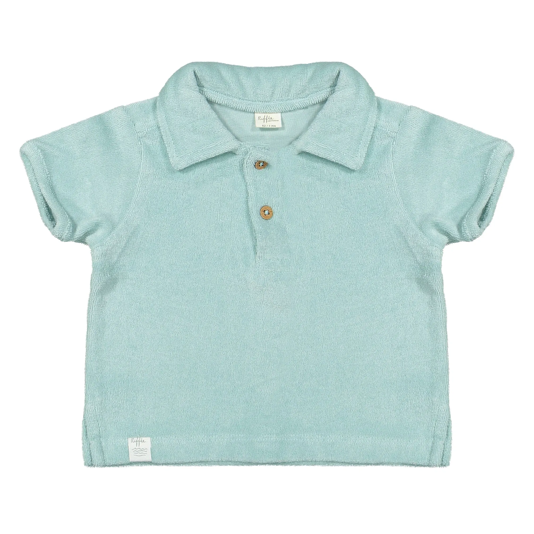 Terry Cloth Collared Tee- Baby Blue